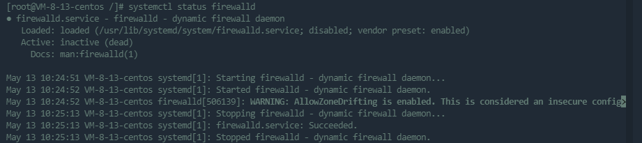 查看防火墙状态 查看防火墙状态